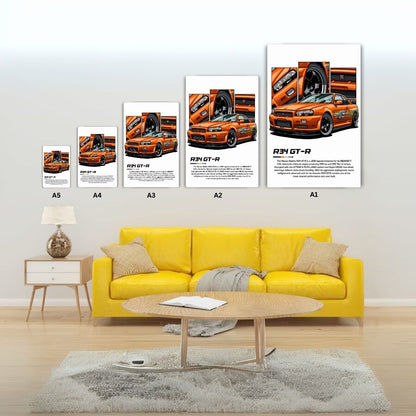 Nissan Skyline R34 Metal Poster
