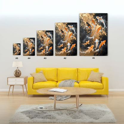 Koi Fish Art Metal Poster