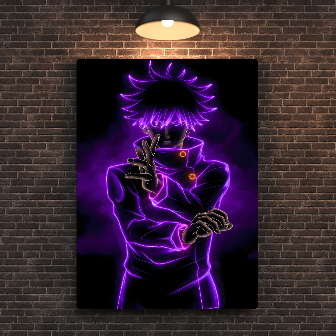 Megumi Fushiguro in Neon Metal Poster