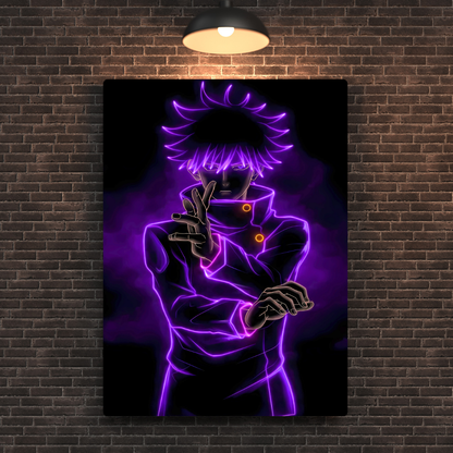Megumi Fushiguro in Neon Metal Poster