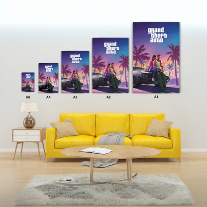 GTA - Portrait Metal Poster