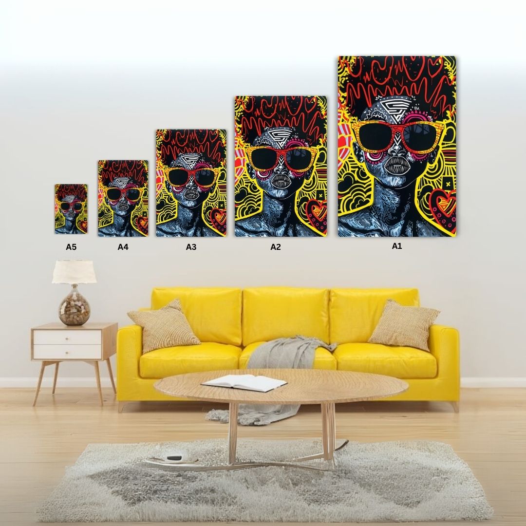 Afro Girl with Sunglasses Metal Poster