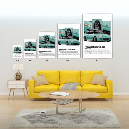 Honda Civic EG Metal Poster