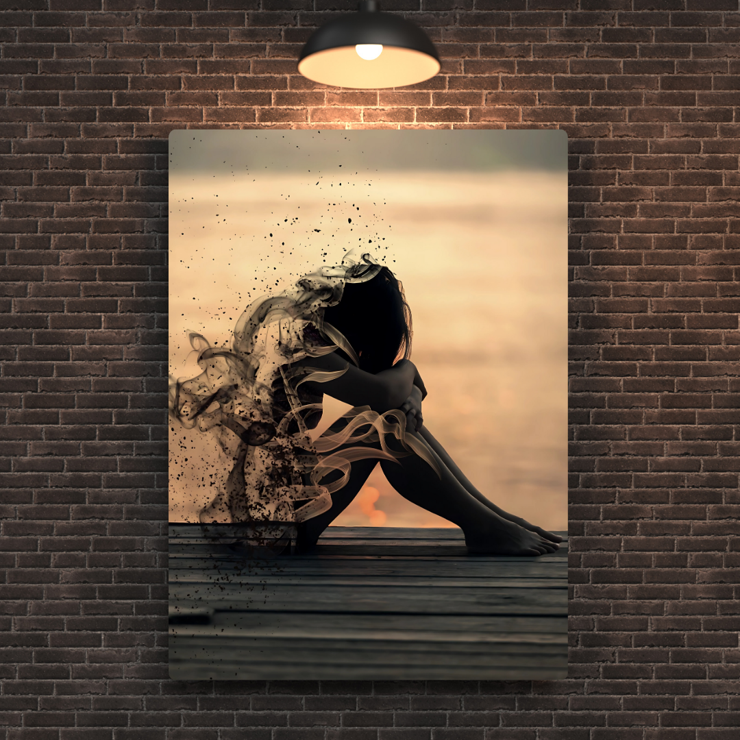 Girl Fading Away Metal Poster