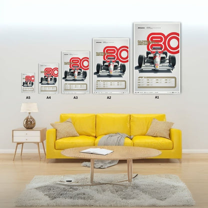 F1 World Champions 1980-1989 Metal Poster