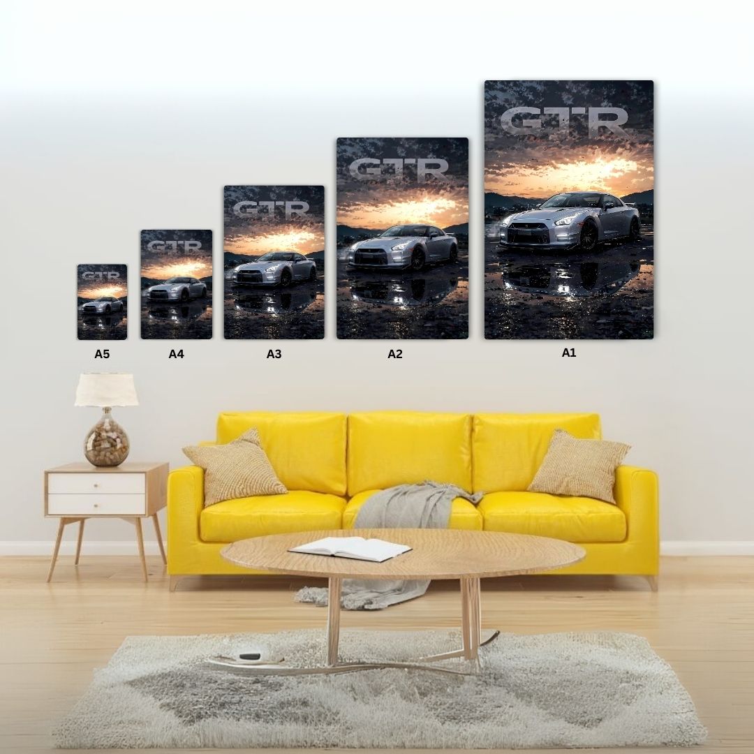 GTR - Silver Lightning Metal Poster
