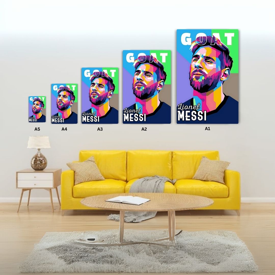 Lionel Messi In Style Metal Poster