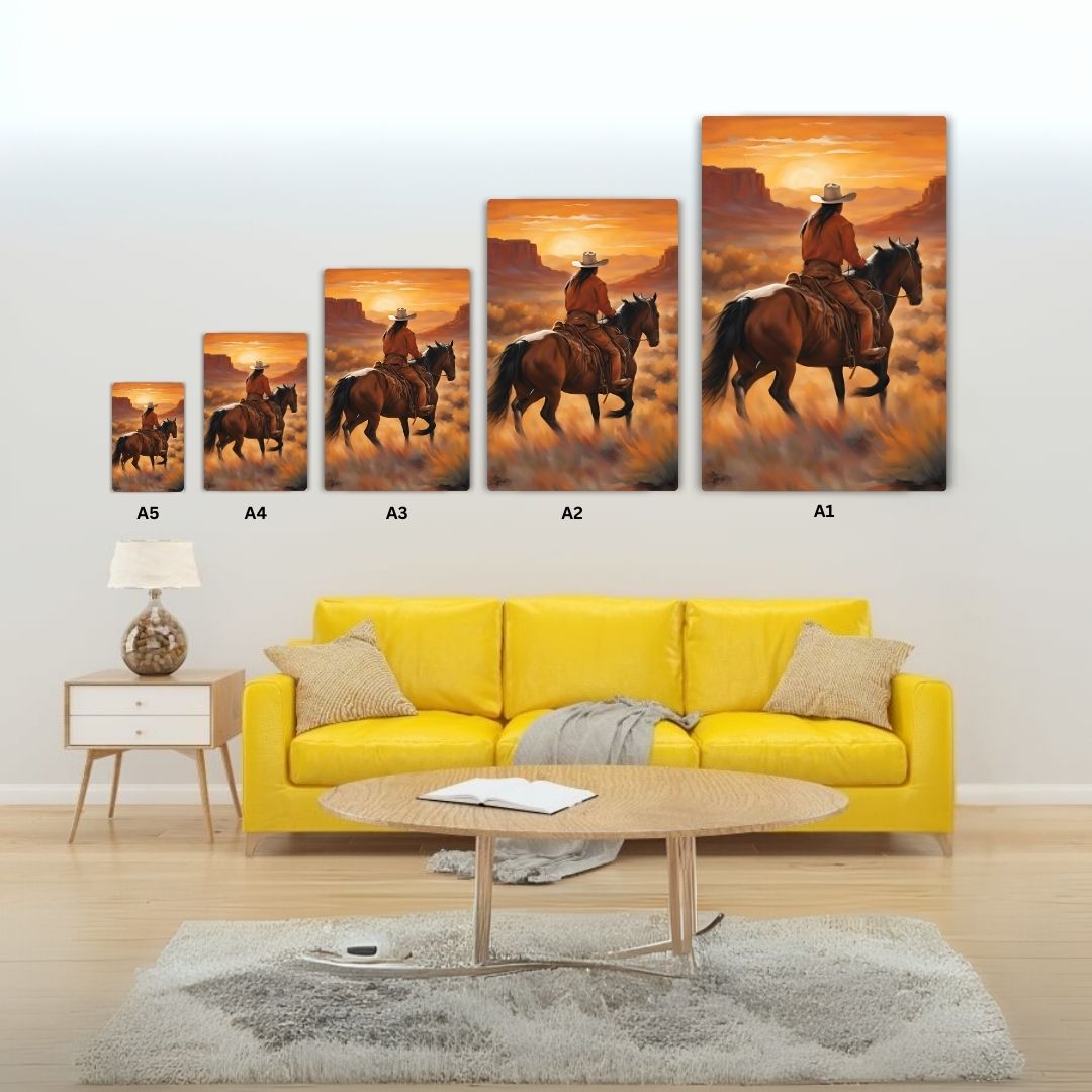 The Lone Cowboy Metal Poster