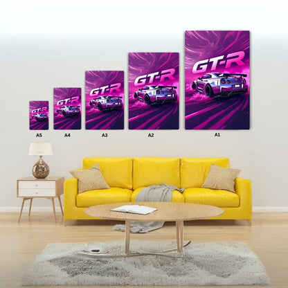 Nissan GT-R_ Purple Haze Metal Poster