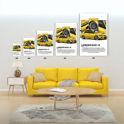 Lancer EVO IX Metal Poster