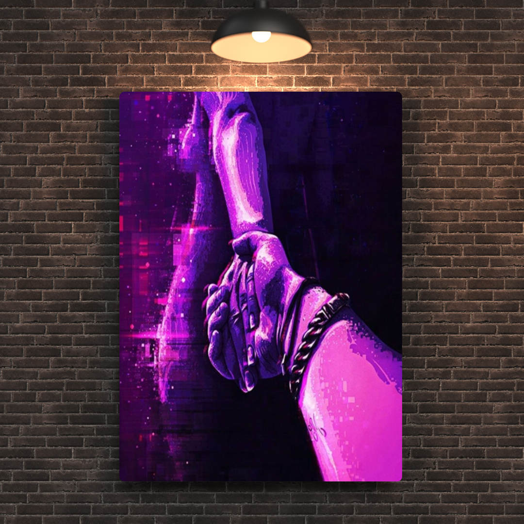 Hands In Haze Metal Poster