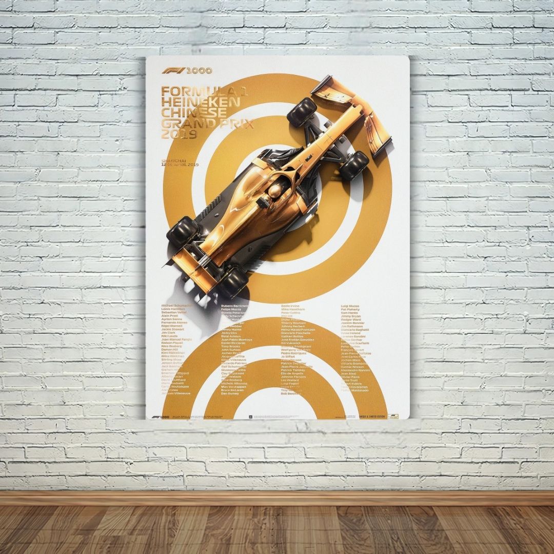F1 1000th Race Celebration Metal Poster